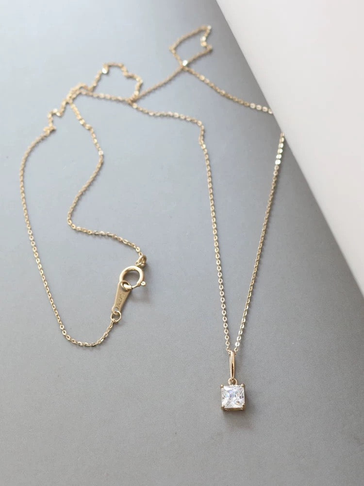 Hanging Moissanite Charm Necklace