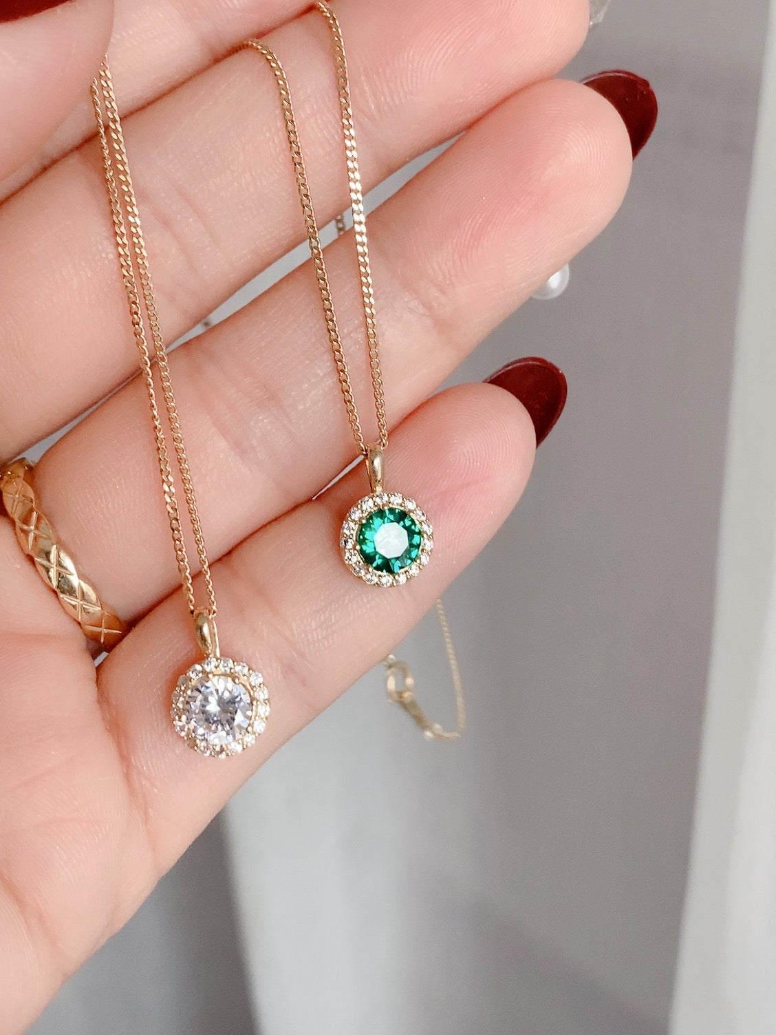 Cluster Moissanite Round Charm Necklace