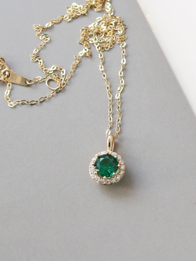 Cluster Moissanite Round Charm Necklace