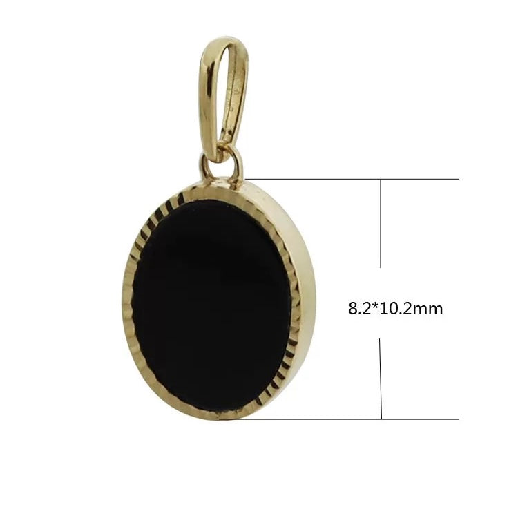 Black Oval Charm Pendant