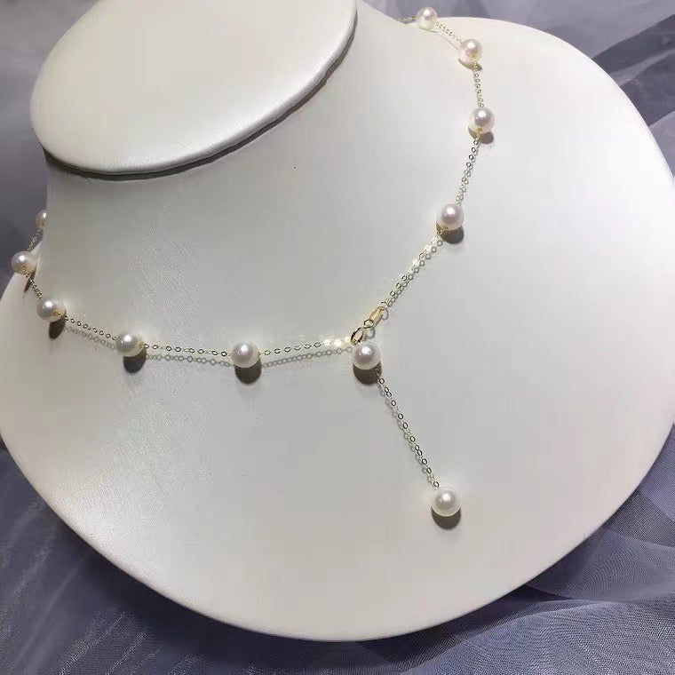 Pearl Beaded Chain Necklace