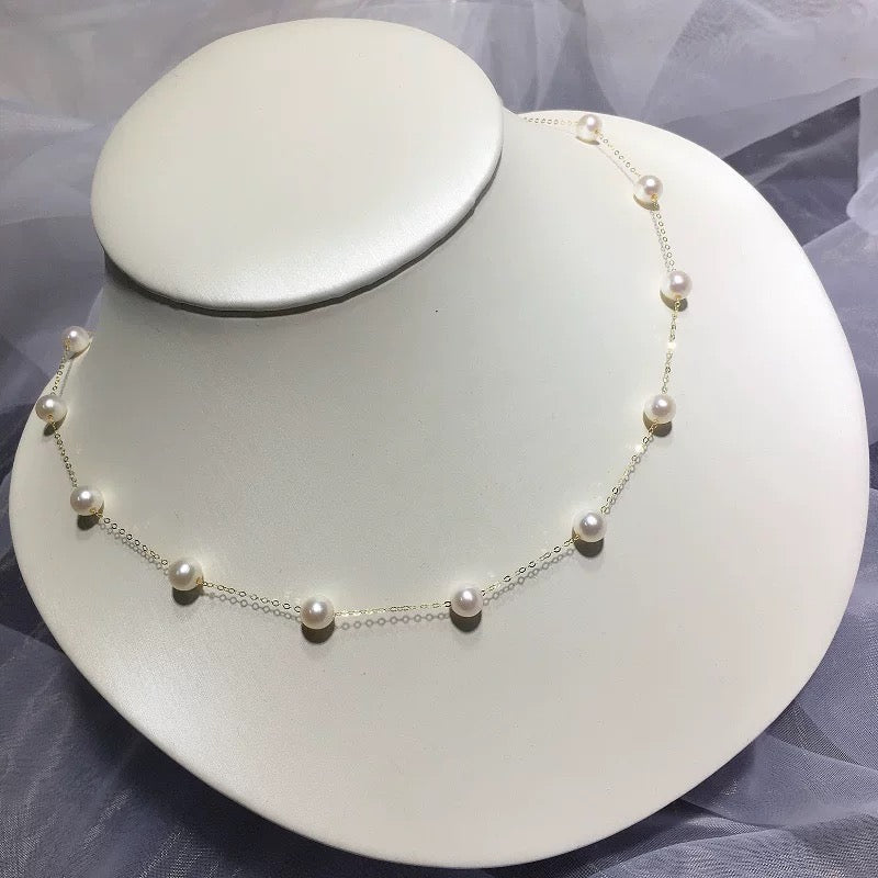 Pearl Beaded Chain Necklace