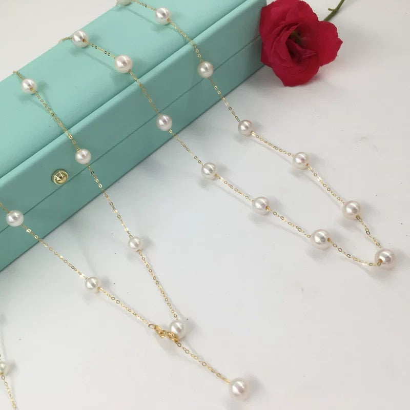 Pearl Beaded Chain Necklace