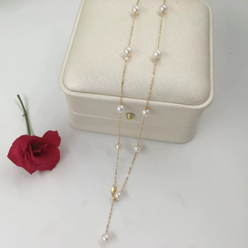 Pearl Beaded Chain Necklace