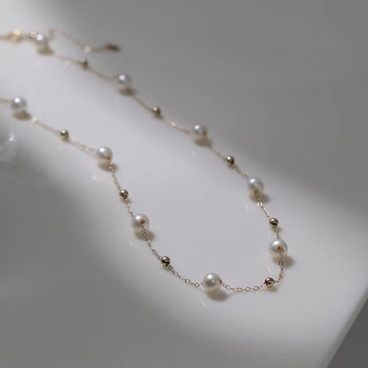 Pearl Beaded Chain Necklace