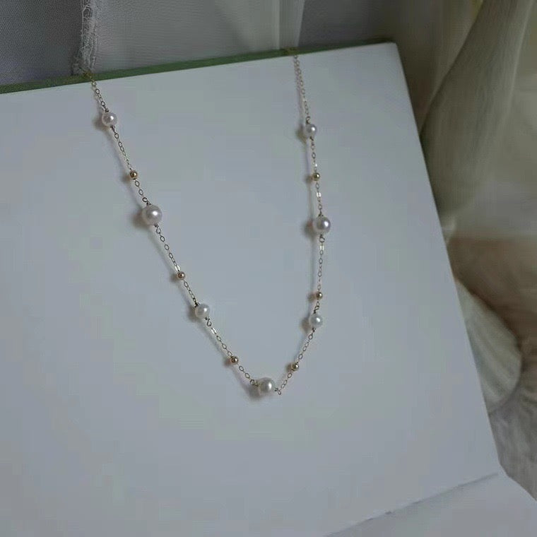 Pearl Beaded Chain Necklace