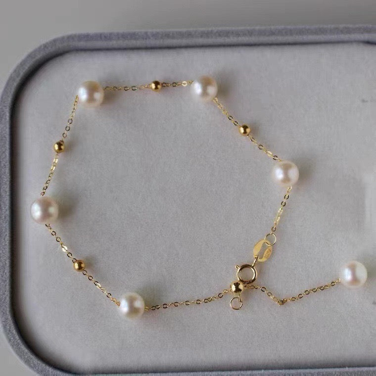 Pearl Beaded Chain Bracelet