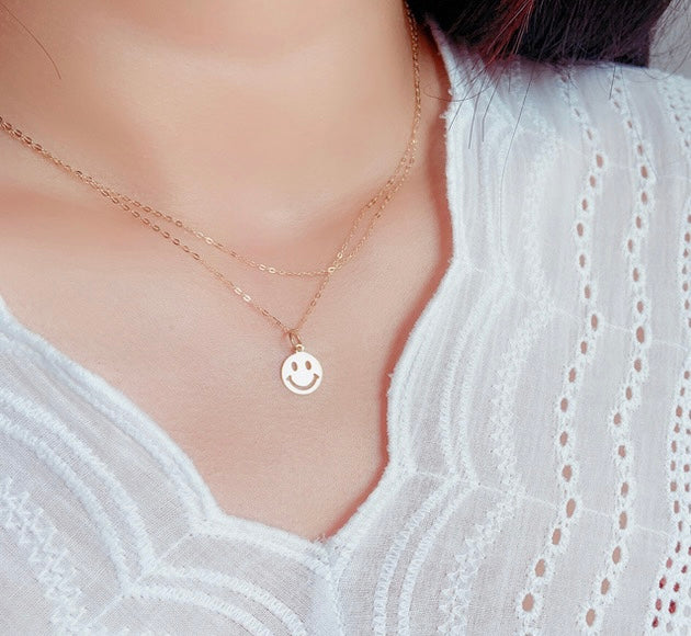 Happy Face Charm Pendant Necklace