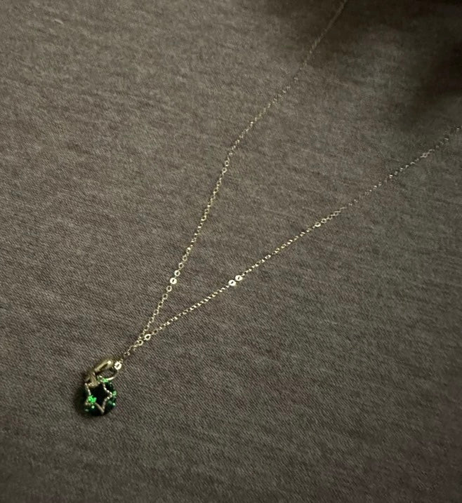 Green Mystic Star Stone Charm Necklace