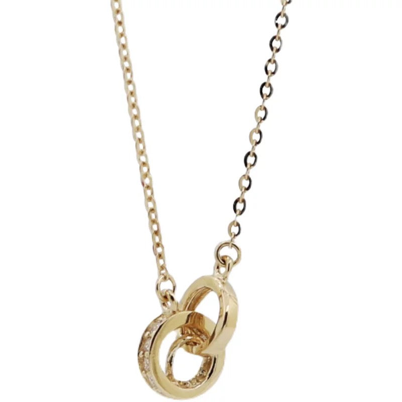 Interlinked Duo Rings Necklace