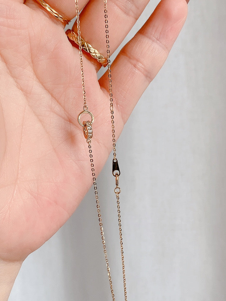 Interlinked Duo Rings Necklace