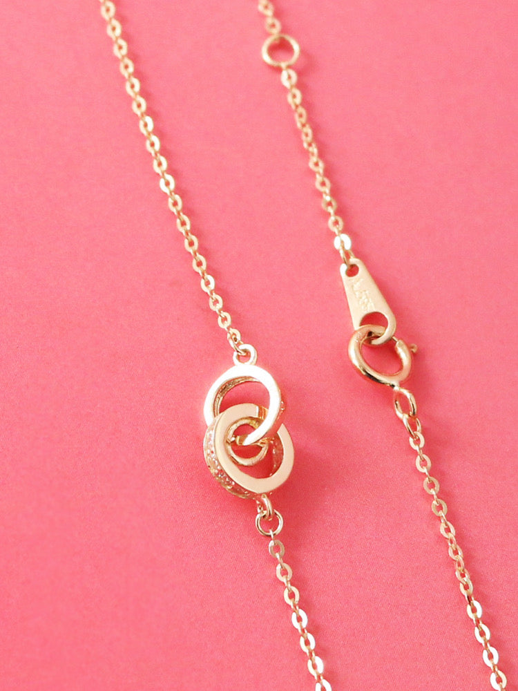 Interlinked Duo Rings Necklace