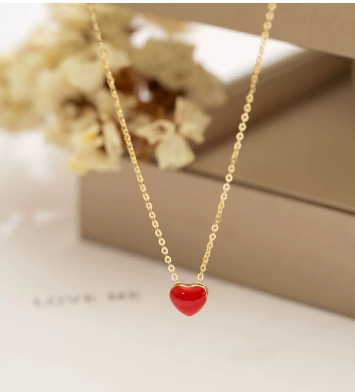 Red Apple Heart Necklace