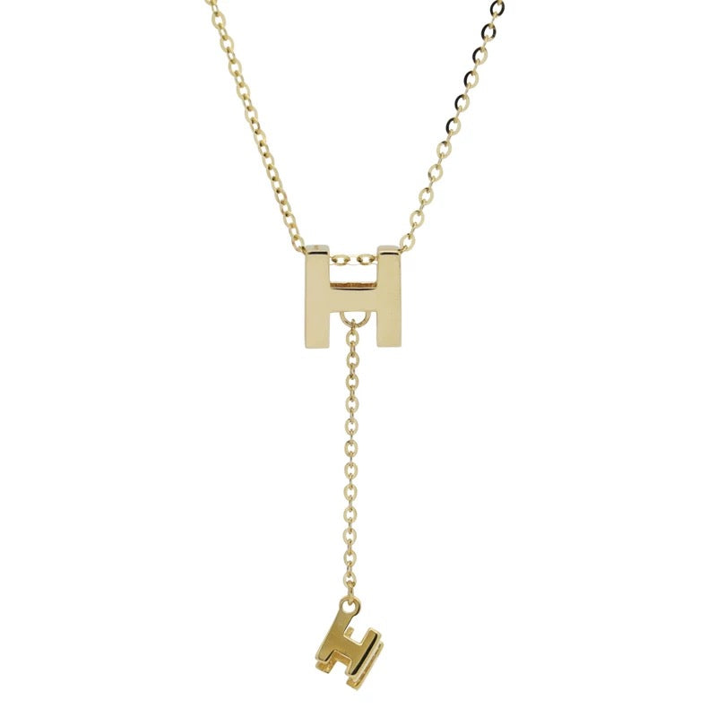 Bold H Chain Drop Necklace