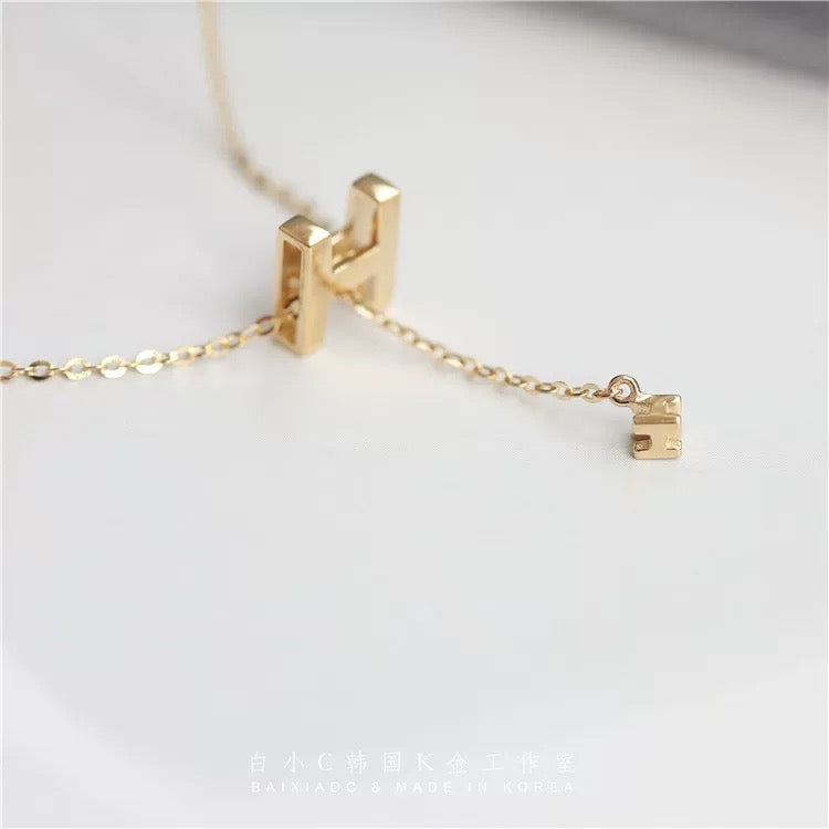 Bold H Chain Drop Necklace