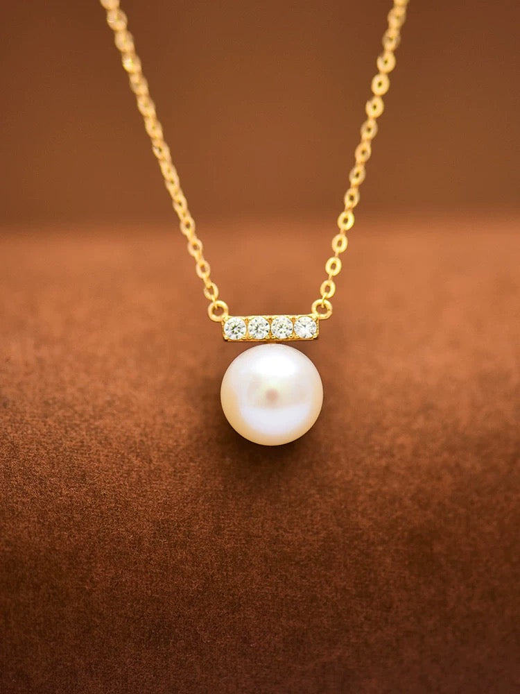 Akoya Pearl & Panel Necklace