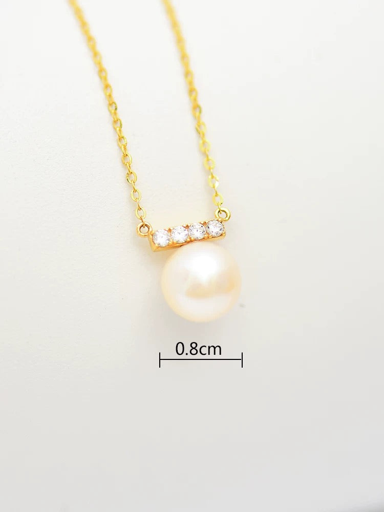 Akoya Pearl & Panel Necklace