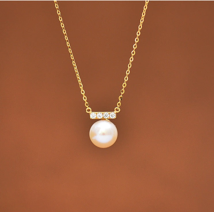 Akoya Pearl & Panel Necklace