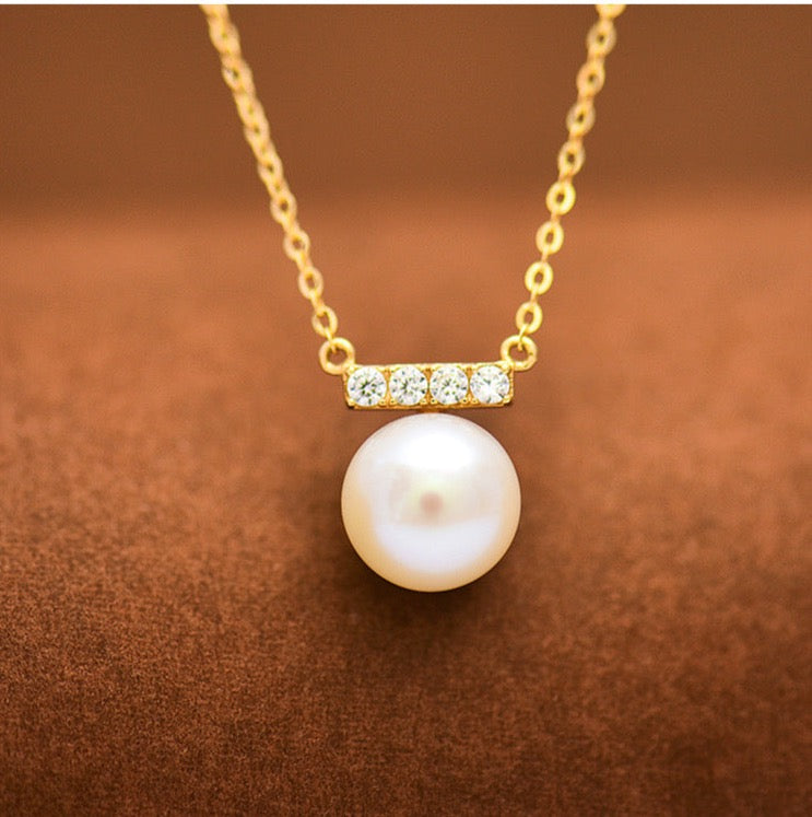 Akoya Pearl & Panel Necklace