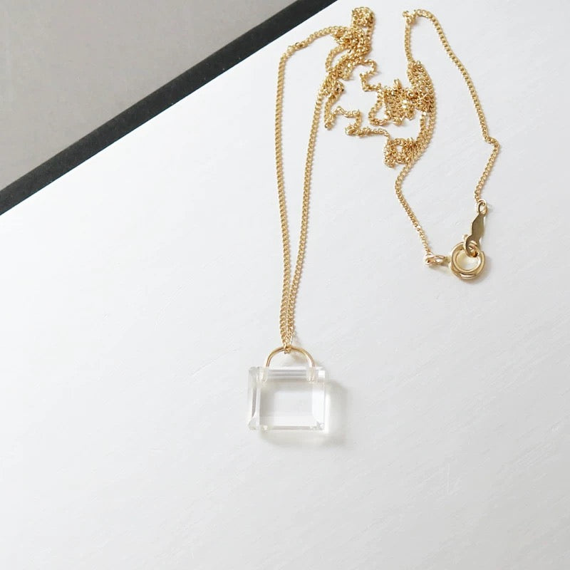 Clear Briefcase Handbag Necklace