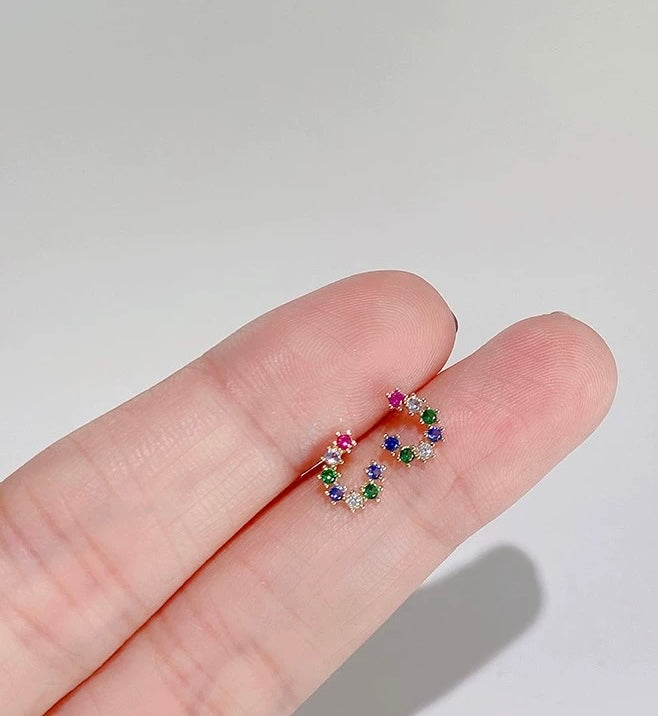 Rainbow Swirl Stud Earrings