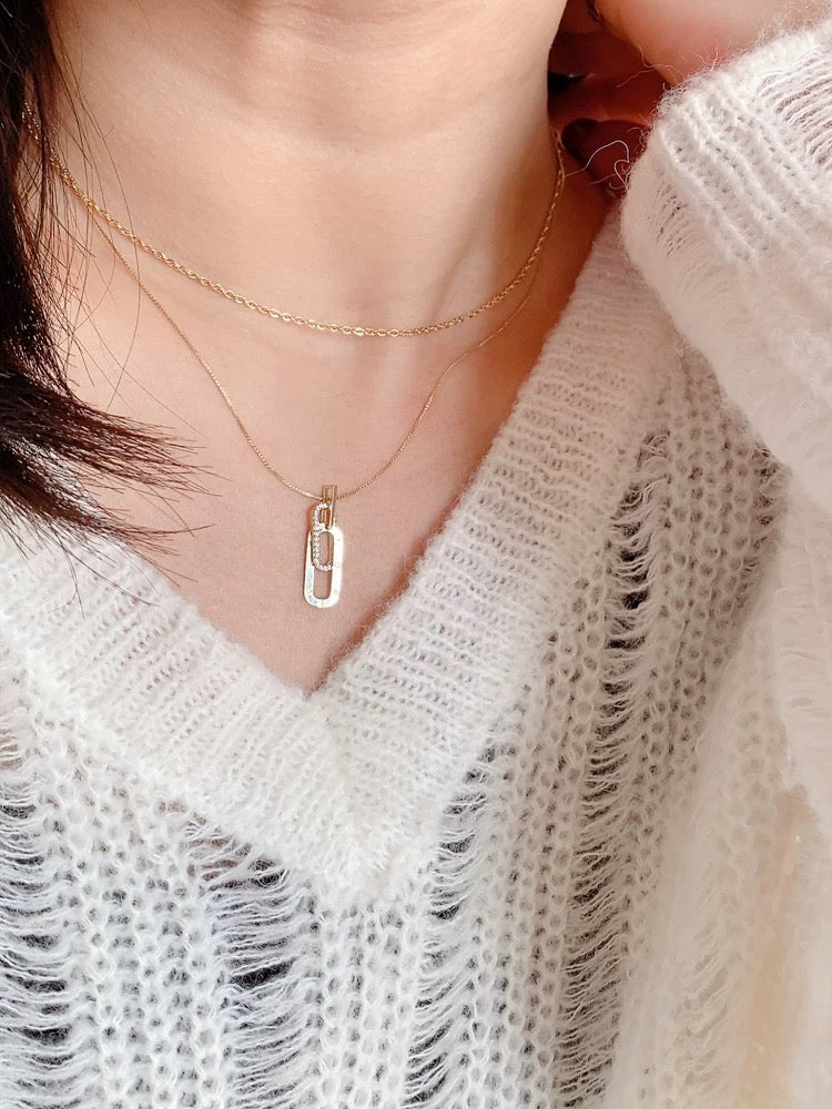 'Forever' Paperclip Charm Necklace