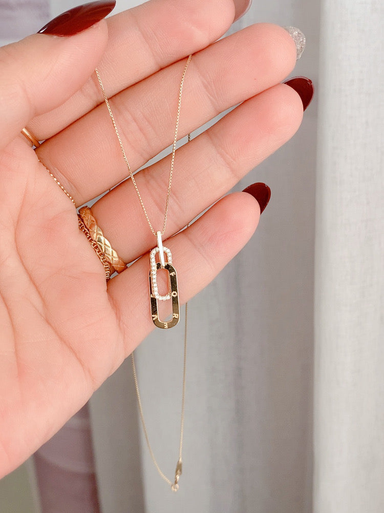 'Forever' Paperclip Charm Necklace