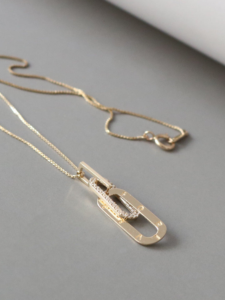 'Forever' Paperclip Charm Necklace