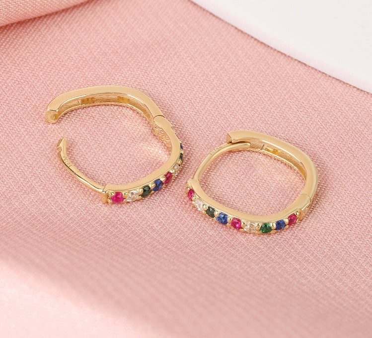 Tove Rainbow Huggie Hoops