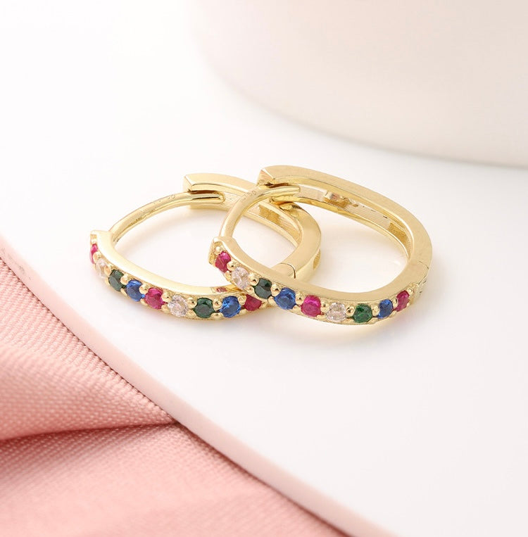 Tove Rainbow Huggie Hoops