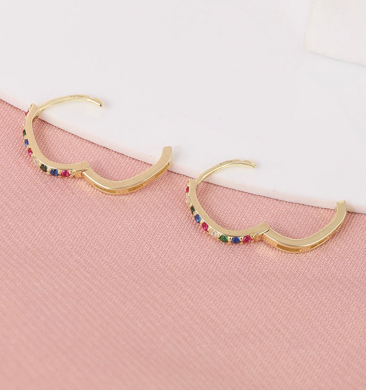 Tove Rainbow Huggie Hoops