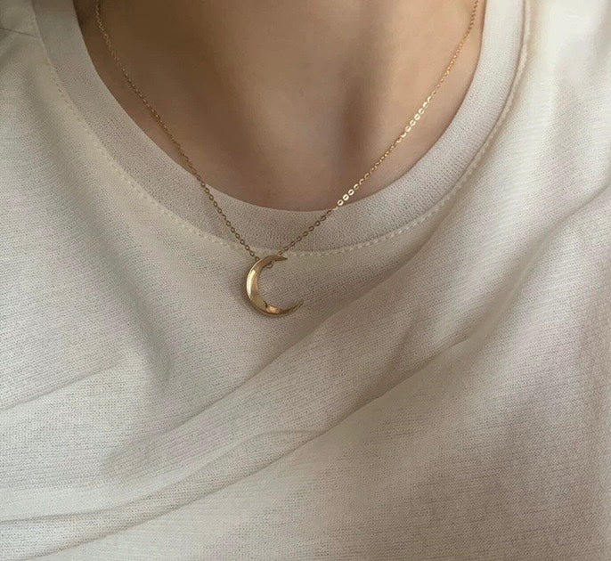 Hanging Crescent Charm Necklace