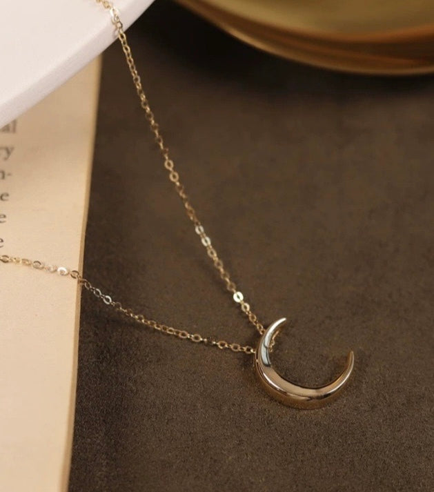 Hanging Crescent Charm Necklace