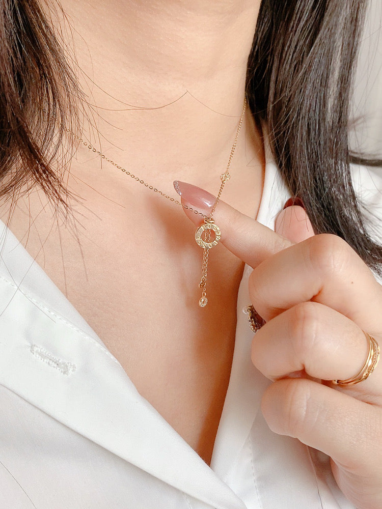 Posse Circle Ring Lariat Necklace