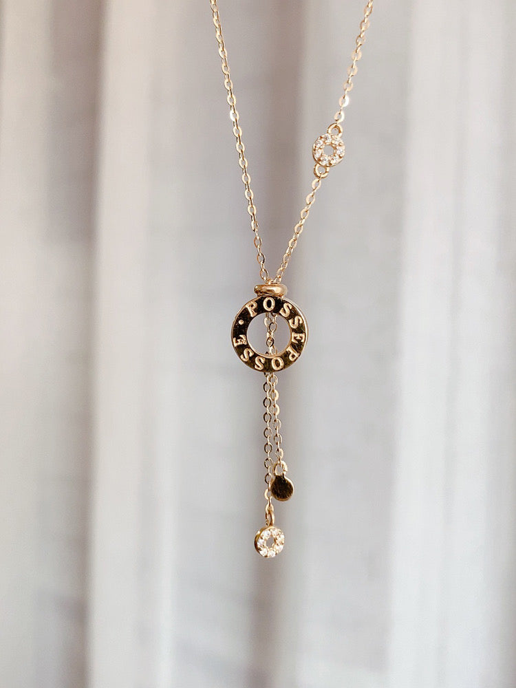 Posse Circle Ring Lariat Necklace