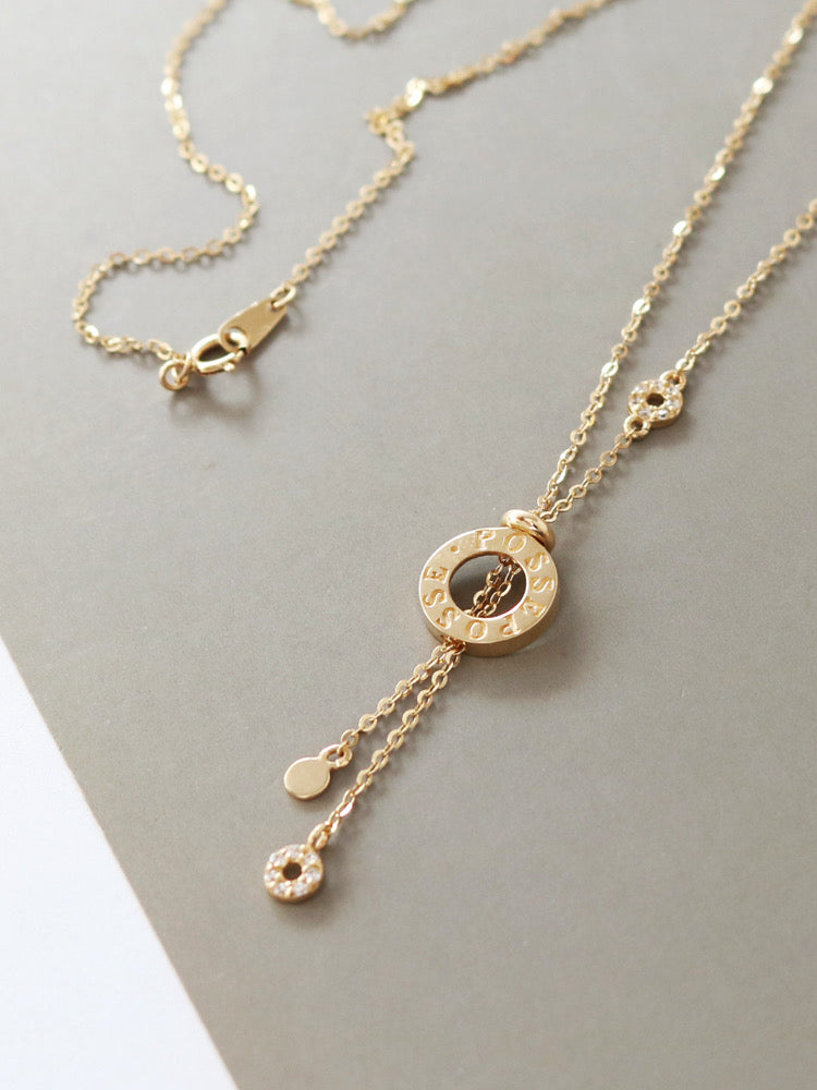 Posse Circle Ring Lariat Necklace