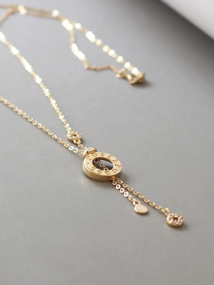 Posse Circle Ring Lariat Necklace