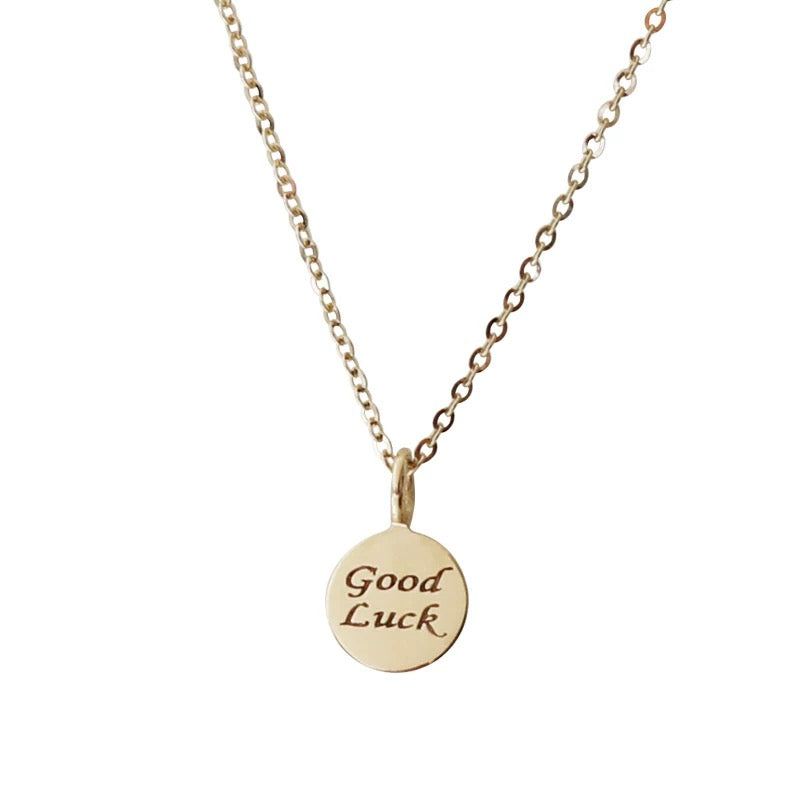 "Good Luck" Round Charm Necklace