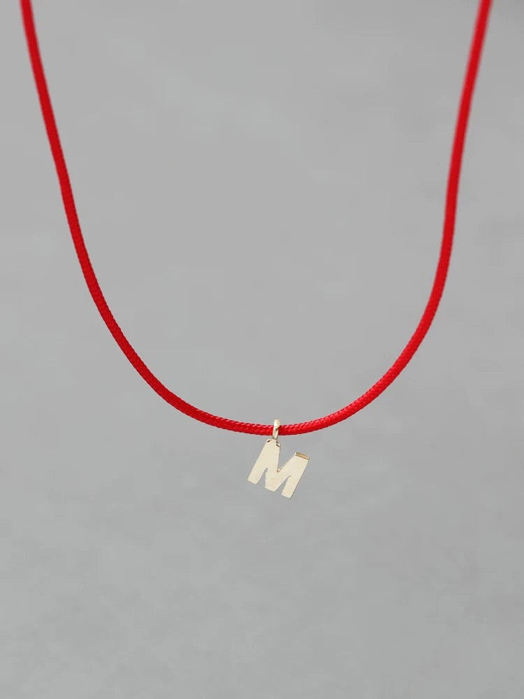 Black/ Red Rope Alphabet Necklace