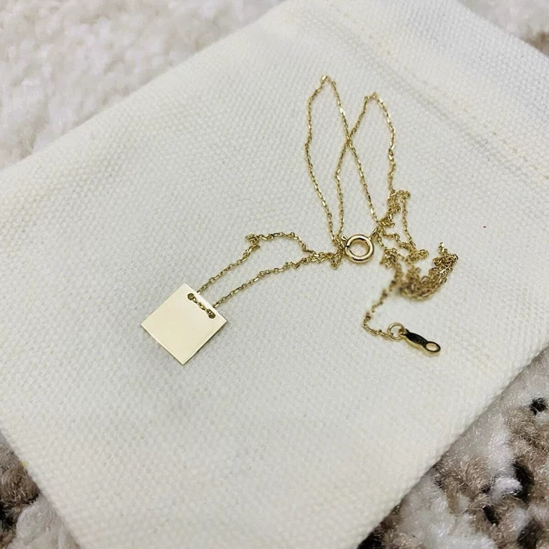 Pocket Sign Square Necklace