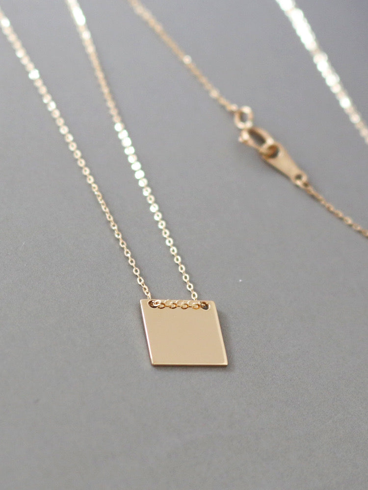 Pocket Sign Square Necklace