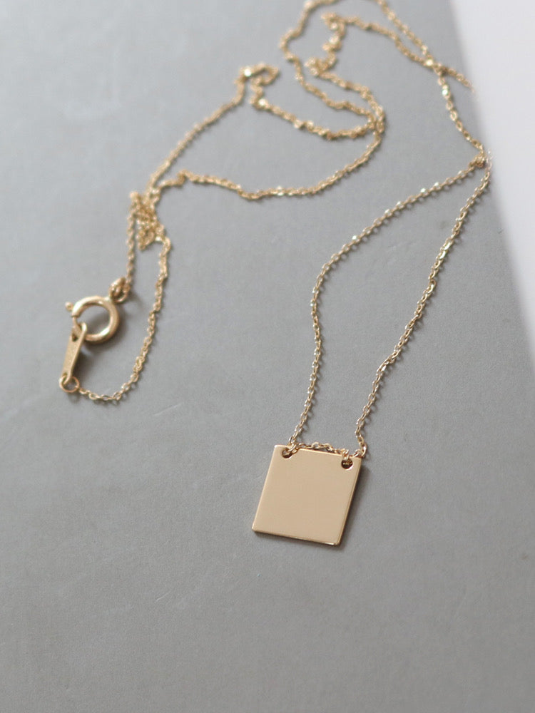 Pocket Sign Square Necklace