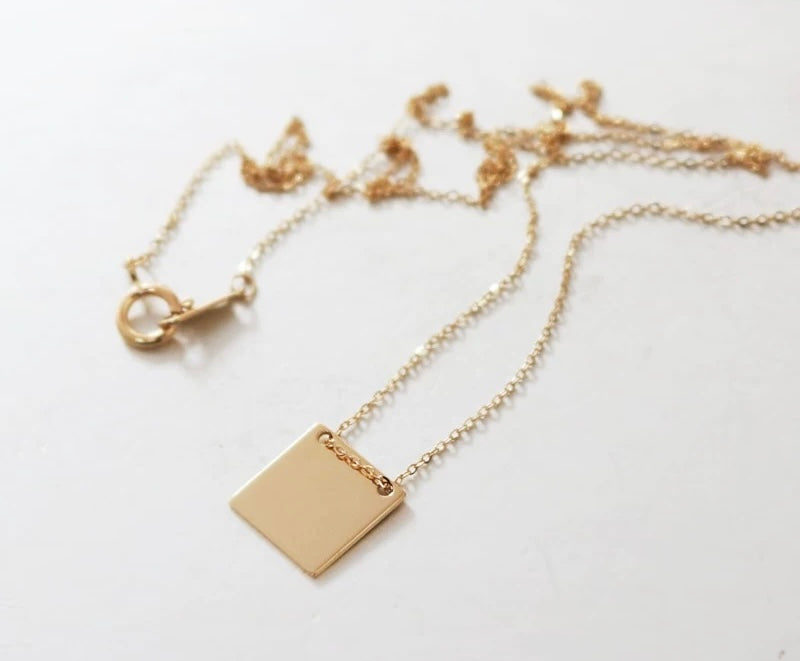 Pocket Sign Square Necklace