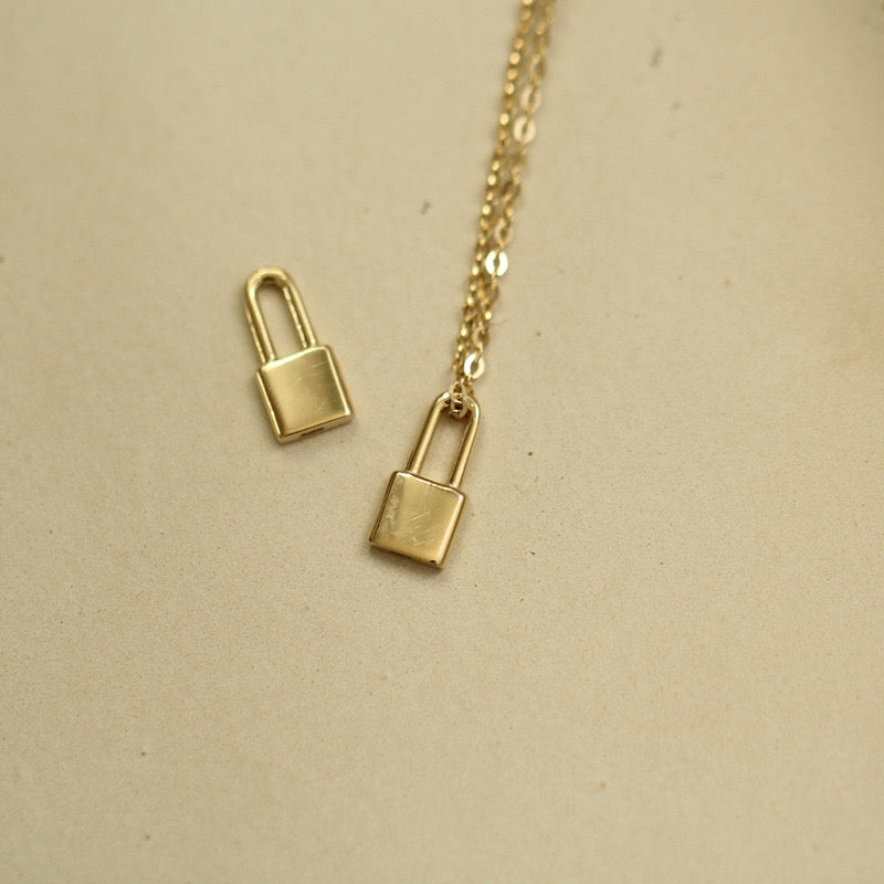 Slimline Padlock Charm Necklace