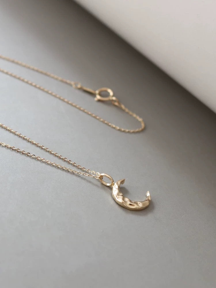 Ripple Crescent Charm Necklace