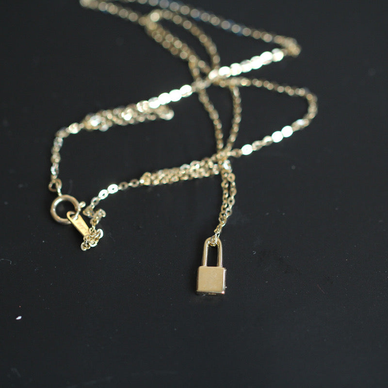 Slimline Padlock Charm Necklace