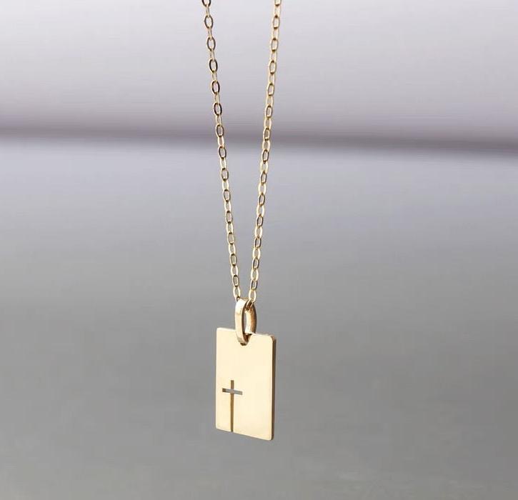 Silhouette Cross Frame Necklace