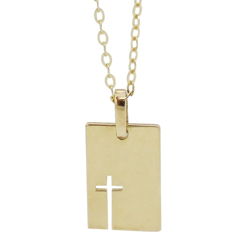 Silhouette Cross Frame Necklace