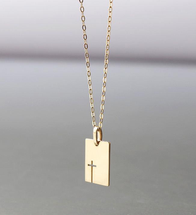 Silhouette Cross Frame Necklace