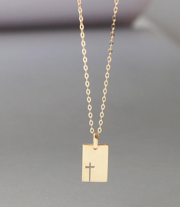 Silhouette Cross Frame Necklace